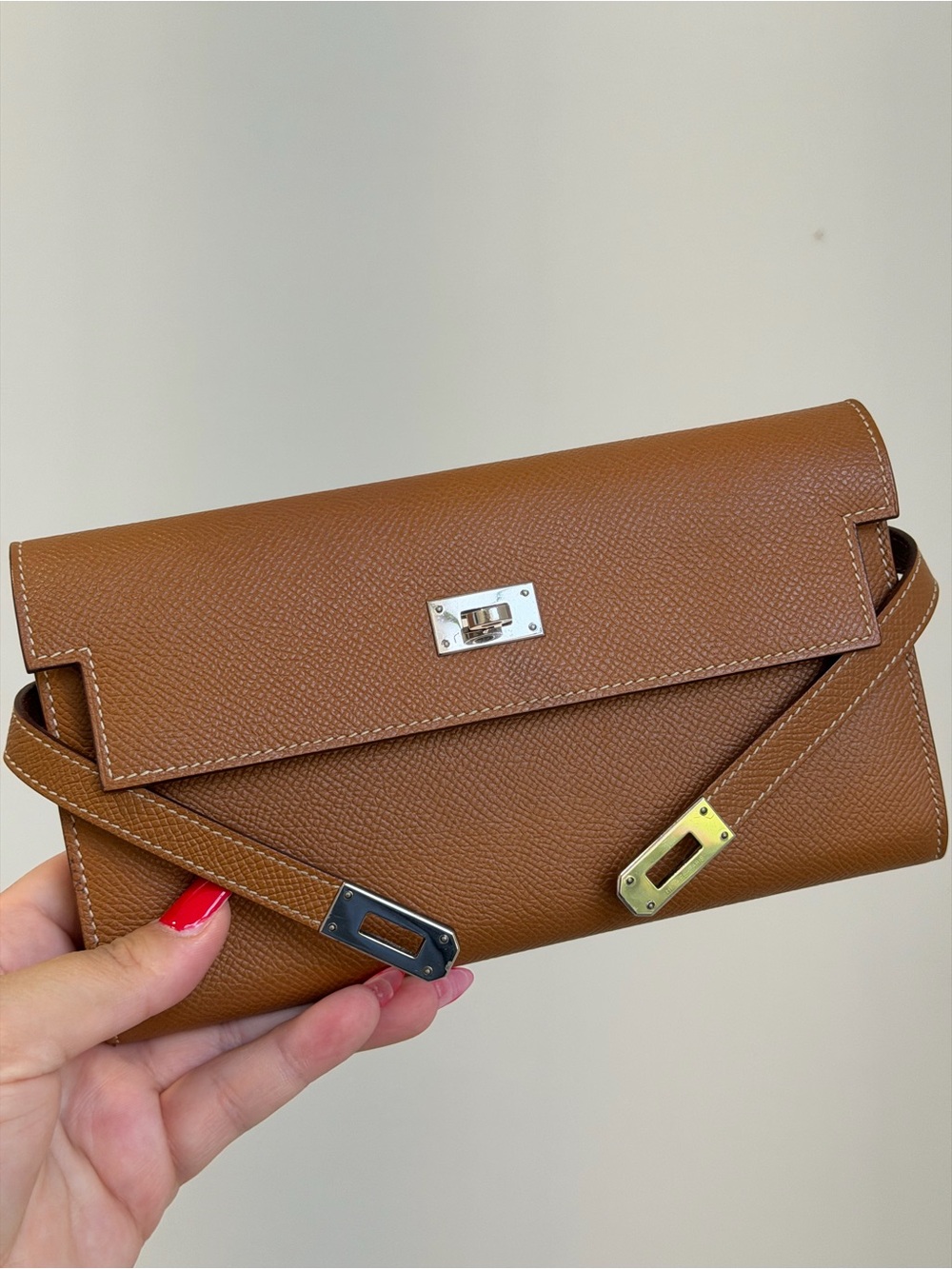 Hermes Gold Epsom Kelly Wallet with Palladium Hardware 2018 - Picture 8 of 8